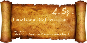 Leszlauer Szilveszter névjegykártya