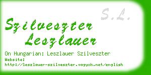 szilveszter leszlauer business card